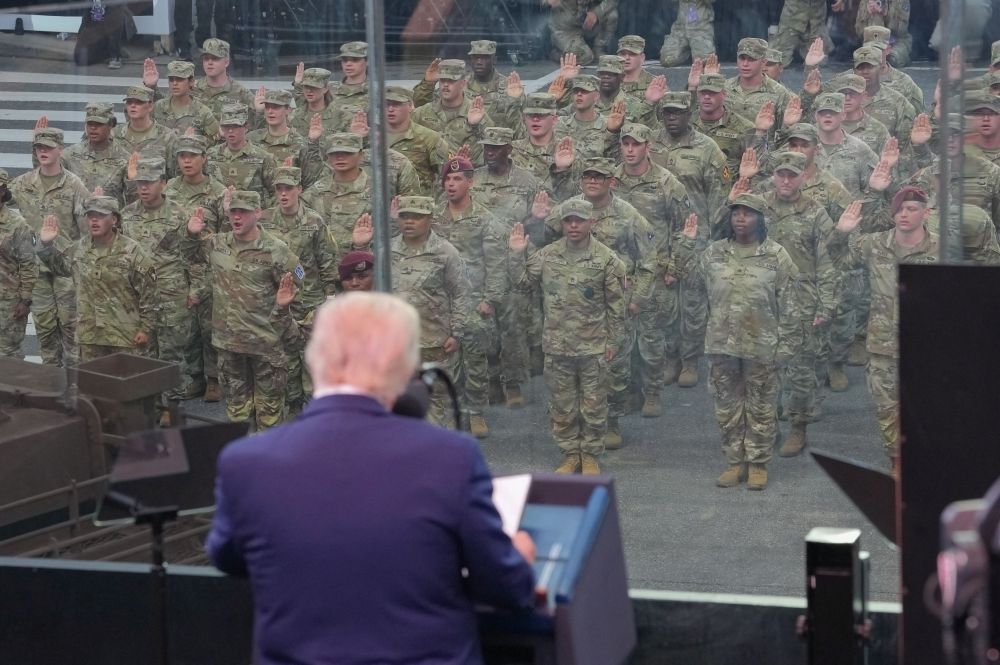 Tanks roll, protests swell: Trump basks in 79th birthday military parade as critics decry ‘authoritarian display’ US President Donald Trump speaks during a celebration of the Army's 250th birthday on the National Mall in Washington, D.C. June, 14, 2025. — Doug Mills/Pool/Reuters pic