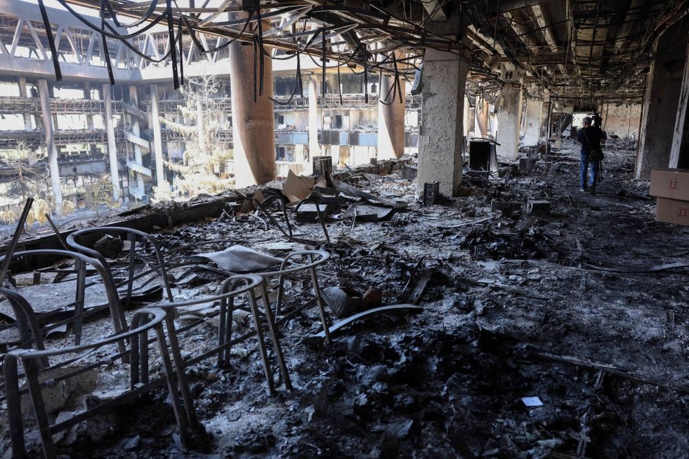 This picture shows the heavily damaged building of the Islamic Republic of Iran Broadcasting (IRIB) after it was hit a few days earlier in an Israeli strike, in Tehran, on June 19, 2025. — AFP pic