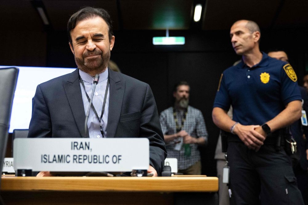 Iran’s ambassador to the International Atomic Energy Agency (IAEA) Reza Najafi arrives for an extraordinary IAEA Board of Governors meeting at the agency's headquarters in Vienna, Austria, June 23, 2025. — AFP pic