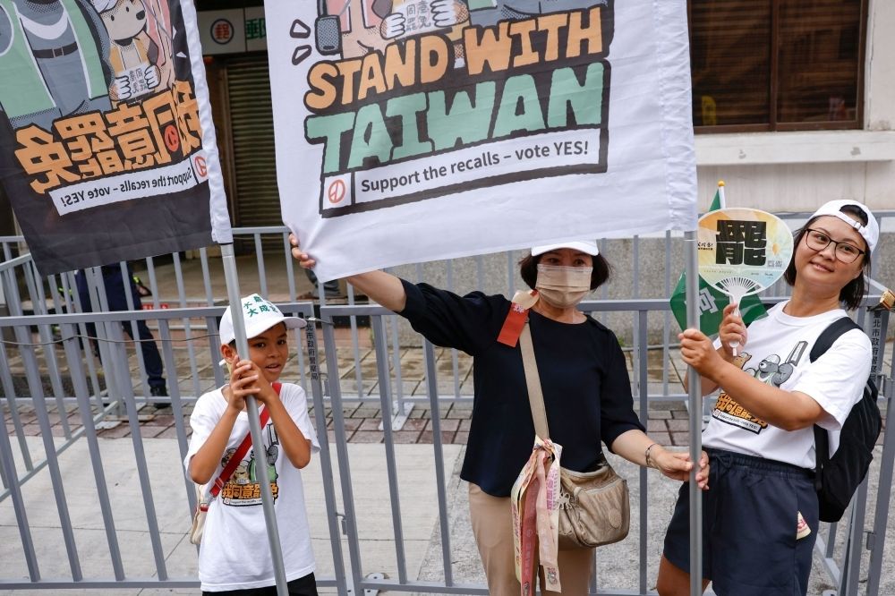 Inside Taiwan’s recall elections — civic pushback, China tensions and a fight for legislative control Supporters of the recall movement gather in Taipei July 19, 2025. — Reuters pic