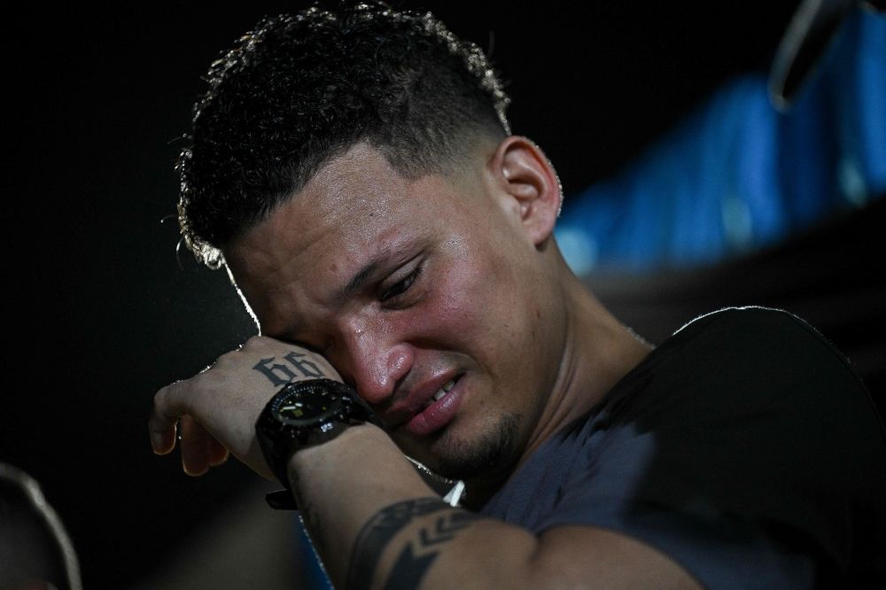 Mervin Yamarte, a Venezuelan migrant repatriated from a prison in El Salvador, cries during a Christian evangelical service in Los Pescadores neighbourhood in Maracaibo, Venezuela, July 23, 2025. — AFP pic Mervin Yamarte, a Venezuelan migrant repatriated from a prison in El Salvador, cries during a Christian evangelical service in Los Pescadores neighbourhood in Maracaibo, Venezuela, July 23, 2025. — AFP pic