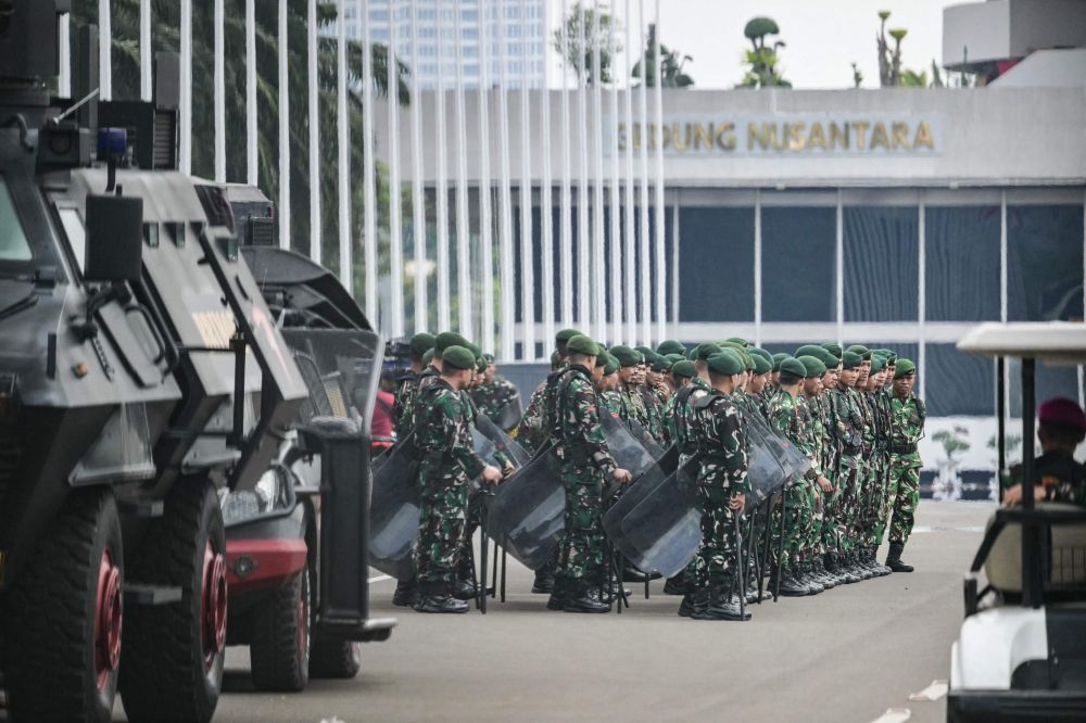ndonesian Army soldiers gather at the parliament complex in Jakarta on September 1, 2025. — AFP pic ndonesian Army soldiers gather at the parliament complex in Jakarta on September 1, 2025. — AFP pic