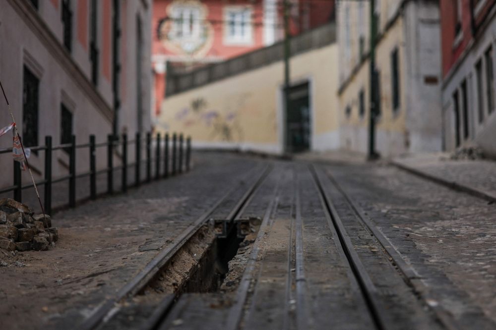 An excavation in the railway is pictured at the site of the Gloria funicular accident after the wreckage was removed in Lisbon on September 5, 2025. — AFP pic An excavation in the railway is pictured at the site of the Gloria funicular accident after the wreckage was removed in Lisbon on September 5, 2025. — AFP pic