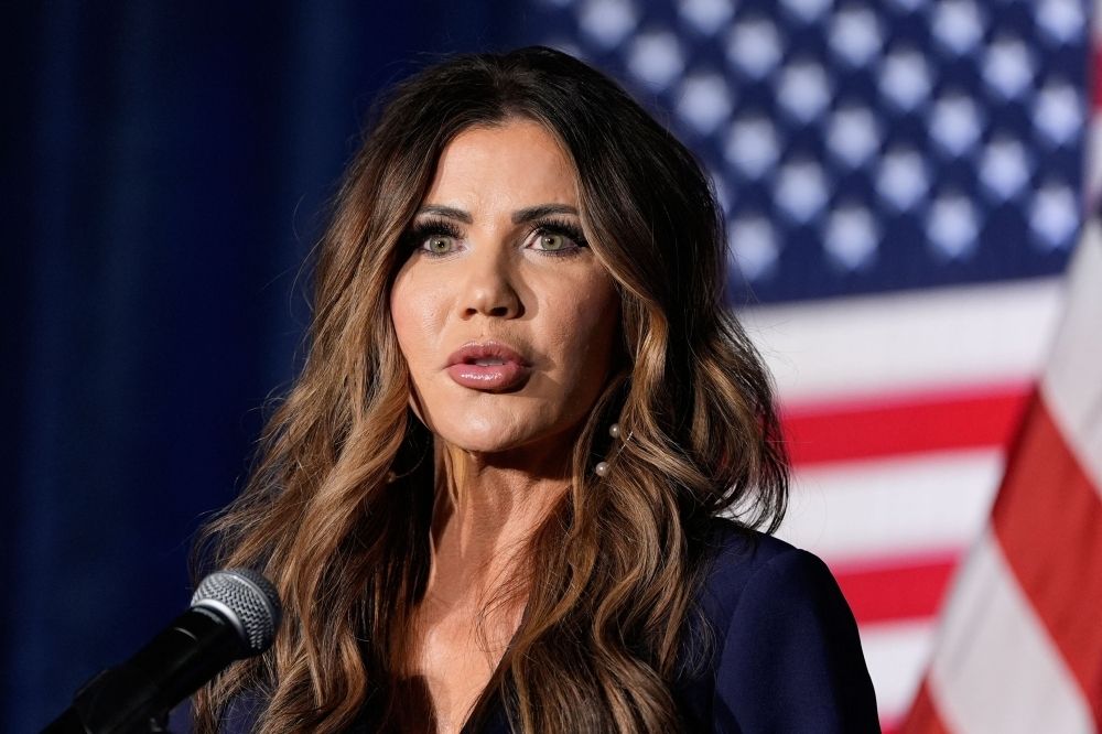 US Homeland Security Secretary Kristi Noem speaks at the Citadel Patriot Dinner at the Citadel, November 6, 2025, in Charleston, SC. In a recent episode, the popular animated series ‘South Park’ ridiculed Noem as a shrew with a face butchered by cosmetic procedures, which her assistants must constantly patch up for the cameras. — AFP pic