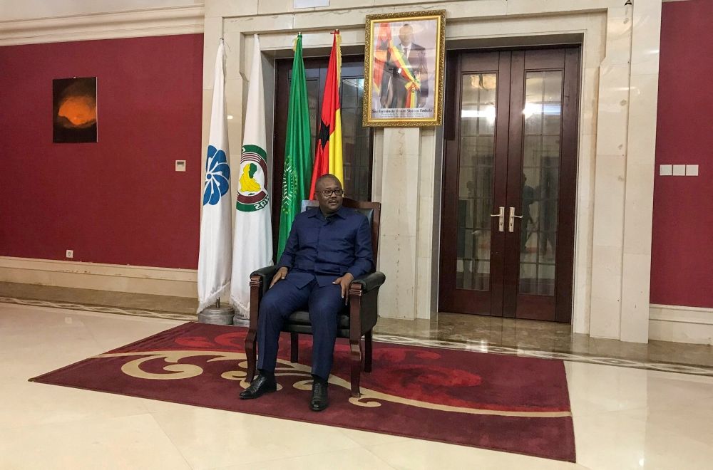 Guinea-Bissau President Umaro Sissoco Embalo speaks to journalists at the presidential palace in the capital Bissau, Guinea-Bissau, on February 10, 2022. — Reuters pic Guinea-Bissau President Umaro Sissoco Embalo speaks to journalists at the presidential palace in the capital Bissau, Guinea-Bissau, on February 10, 2022. — Reuters pic