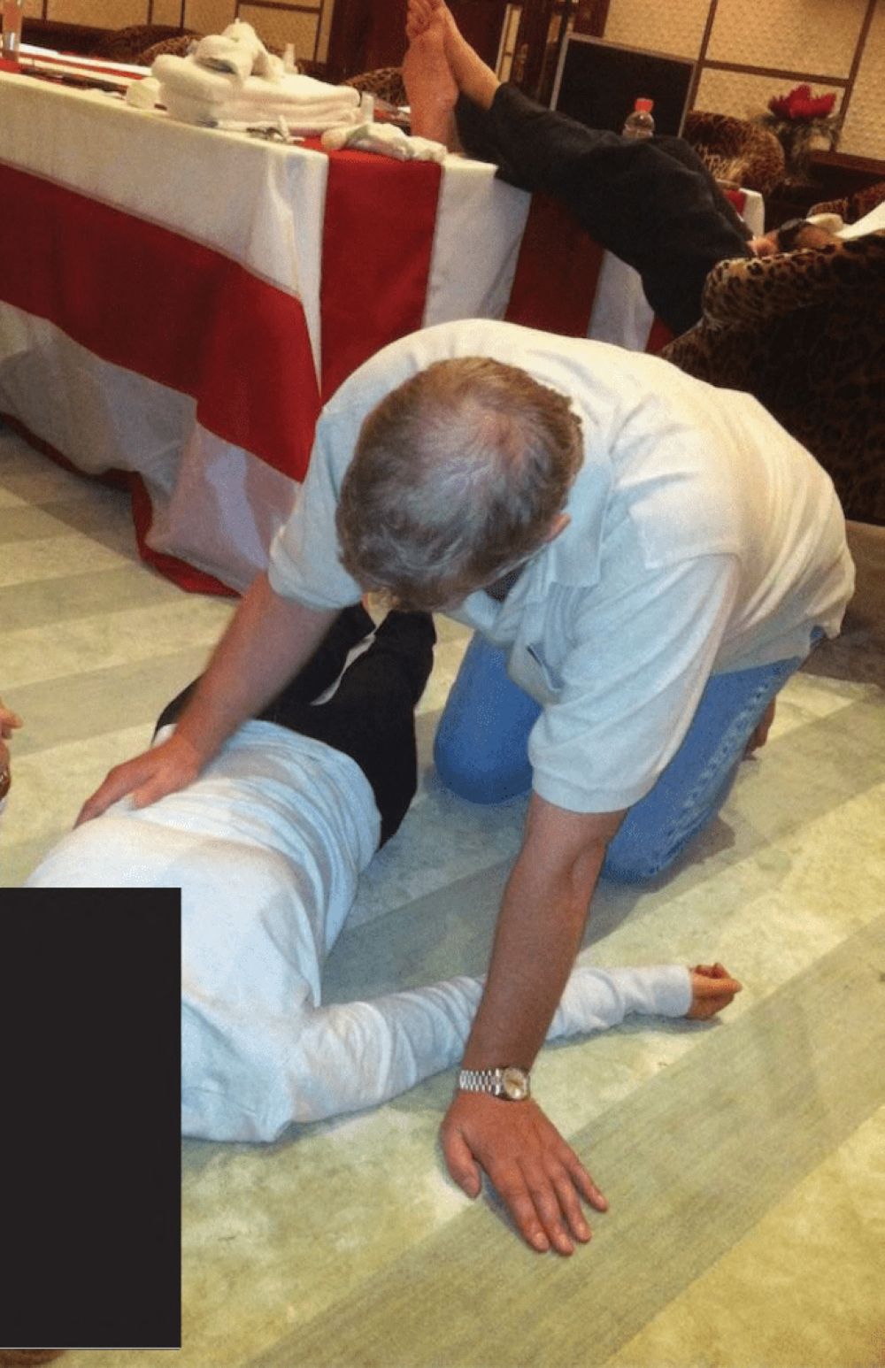 This undated photo at an undisclosed location released by the US Justice Department on January 30, 2026 as part of the Jeffrey Epstein files shows British former prince Andrew Mountbatten-Windsor kneeling over a woman lying on the floor. — US Department Of Justice handout/AFP pic This undated photo at an undisclosed location released by the US Justice Department on January 30, 2026 as part of the Jeffrey Epstein files shows British former prince Andrew Mountbatten-Windsor kneeling over a woman lying on the floor. — US Department Of Justice handout/AFP pic