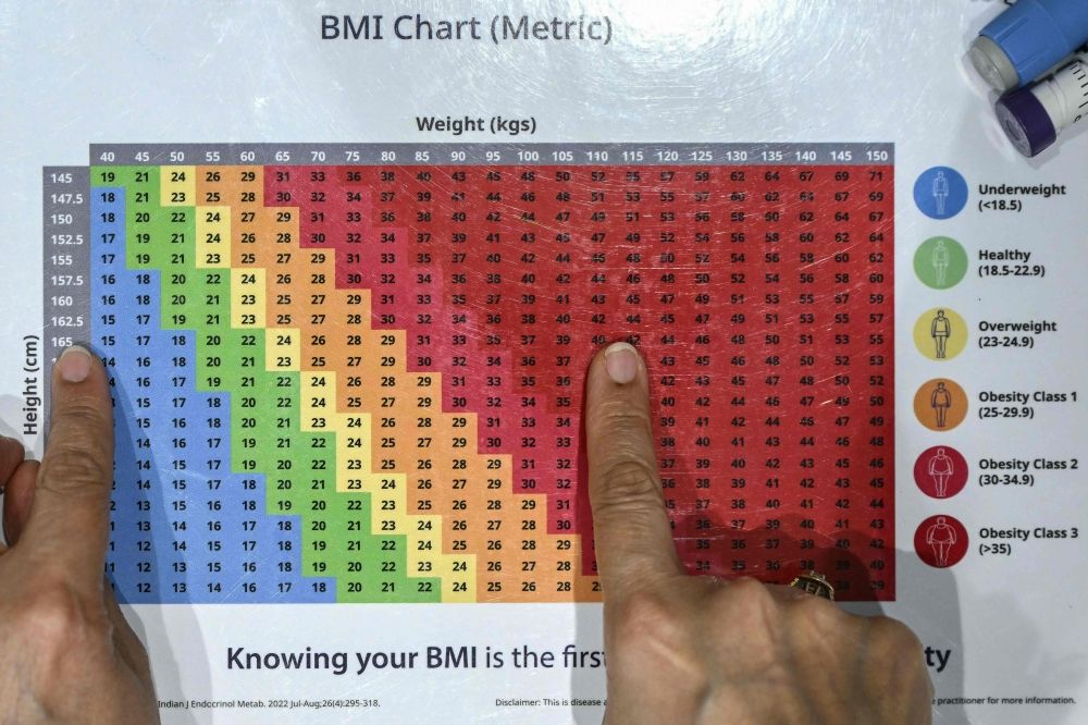 This photograph taken on March 17, 2026 shows obesity doctor and consultant Swati Pradhan explaining a body mass index (BMI) chart at her clinic in Mumbai. — AFP pic This photograph taken on March 17, 2026 shows obesity doctor and consultant Swati Pradhan explaining a body mass index (BMI) chart at her clinic in Mumbai. — AFP pic