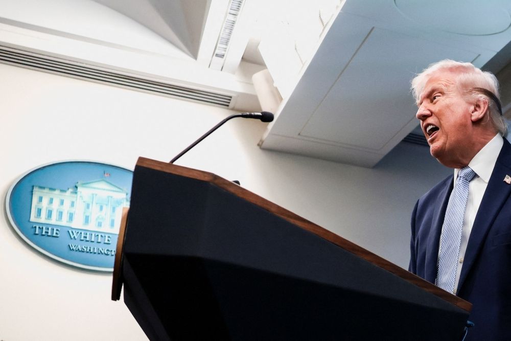 No exemptions: Trump slaps 50pc tariffs on nations supplying Iran with weapons US President Donald Trump answers questions from the media during a press conference in the James S. Brady Press Briefing Room at the White House in Washington, DC, April 6, 2026. Trump on Wednesday said any country supplying Iran with military weapons will face immediate 50 per cent tariffs with no exemptions. — Reuters pic