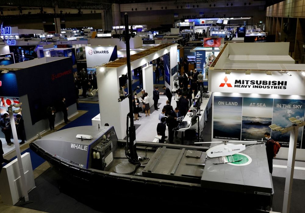 Mitsubishi Heavy Industries' Unmanned surface vehicle is displayed at the DSEI Japan defense show at Makuhari Messe in Chiba, east of Tokyo March 15, 2023. — Reuters pic Mitsubishi Heavy Industries' Unmanned surface vehicle is displayed at the DSEI Japan defense show at Makuhari Messe in Chiba, east of Tokyo March 15, 2023. — Reuters pic