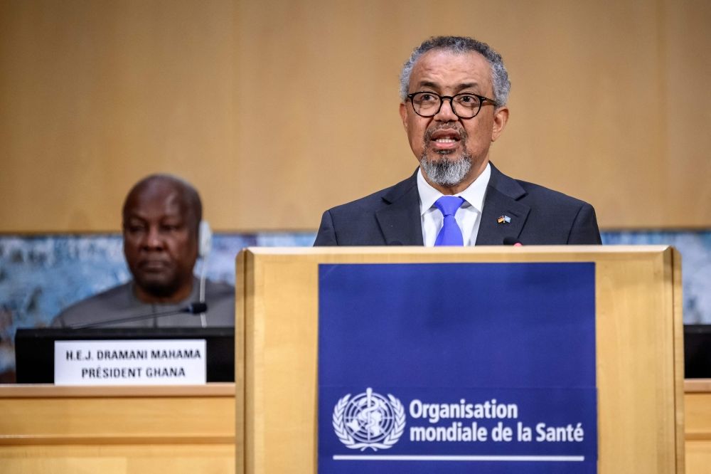 World Health Organization Director-General Tedros Adhanom Ghebreyesus delivers a speech at the opening of the 79th World Health Organization assembly in Geneva on May 18, 2026. — AFP pic World Health Organization Director-General Tedros Adhanom Ghebreyesus delivers a speech at the opening of the 79th World Health Organization assembly in Geneva on May 18, 2026. — AFP pic