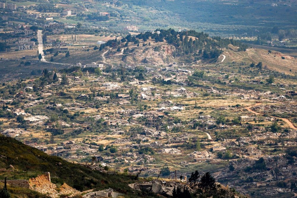 Destroyed buildings are pictured in the village of Kfarkila in southern Lebanon as seen from across the border in the Upper Galilee region of northern Israel on May 29, 2026. — AFP pic Destroyed buildings are pictured in the village of Kfarkila in southern Lebanon as seen from across the border in the Upper Galilee region of northern Israel on May 29, 2026. — AFP pic