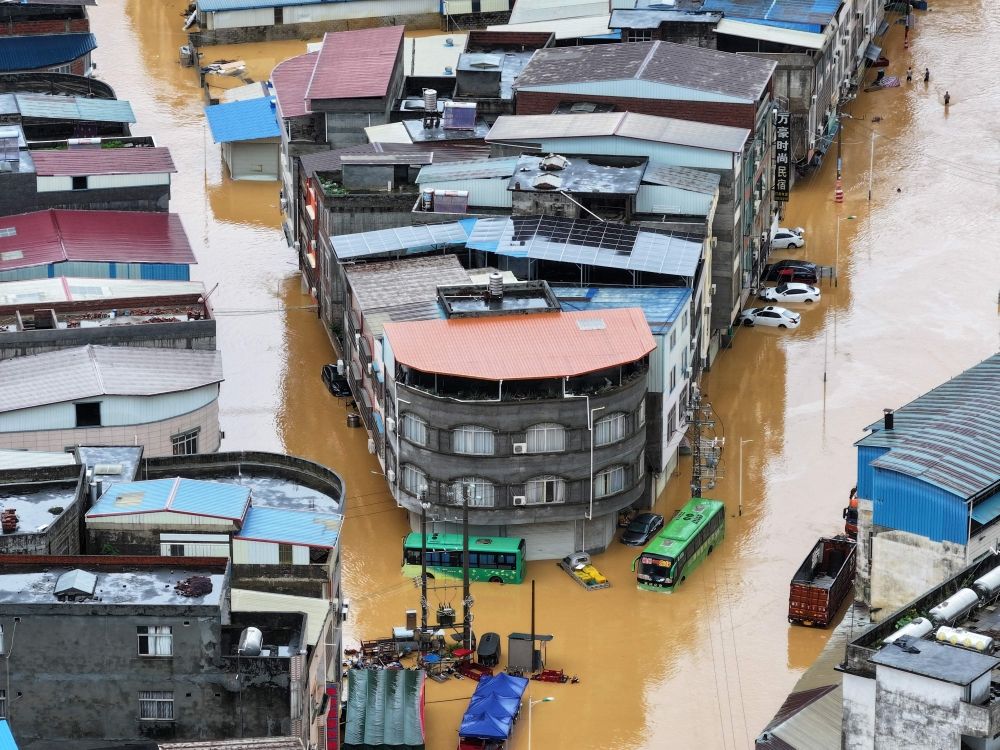 An aerial view shows flooding in Pingshan village at Xiaoyi town in Hengzhou, China’s southern Guangxi region on July 6, 2026. — CNS/AFP pic An aerial view shows flooding in Pingshan village at Xiaoyi town in Hengzhou, China’s southern Guangxi region on July 6, 2026. — CNS/AFP pic