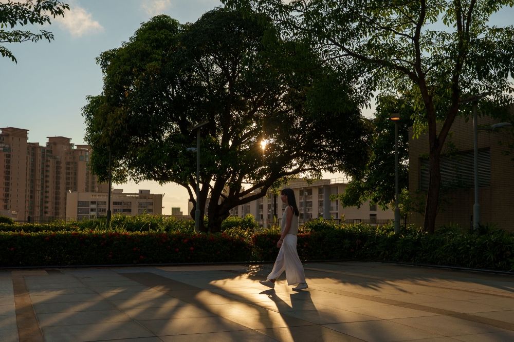 Jessie, a survivor of sexual violence, walks into the shadow of a tree at a park in Hong Kong on June 22, 2026. — AFP pic Jessie, a survivor of sexual violence, walks into the shadow of a tree at a park in Hong Kong on June 22, 2026. — AFP pic