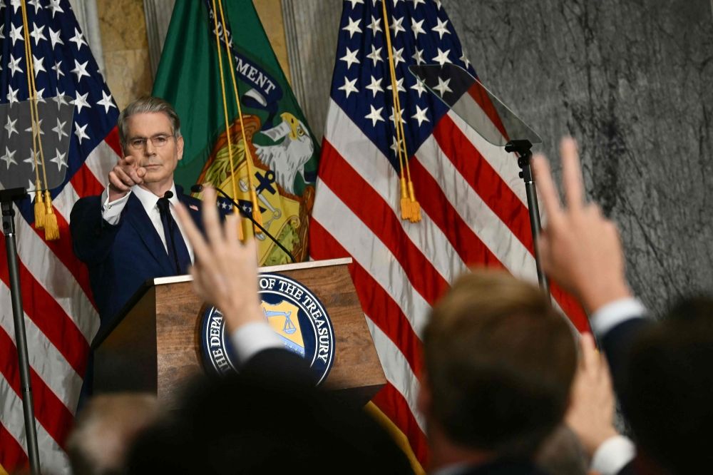 US Secretary of the Treasury Scott Bessent takes questions from reporters as he speaks during a press conference in Washington, DC August 24, 2026. — AFP pic US Secretary of the Treasury Scott Bessent takes questions from reporters as he speaks during a press conference in Washington, DC August 24, 2026. — AFP pic