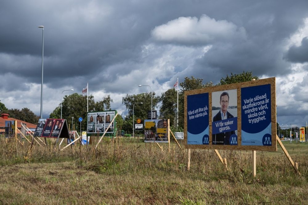 The Swedish town where saying no to refugees became good politics Election campaign posters for Sweden’s Moderate Party, Centre Party, Social Democratic Party, Sweden Democrats and other political parties are displayed along a road in Hoerby, Skane County, southern Sweden, on September 2, 2026, ahead of Sweden’s general election on September 13. — AFP pic
