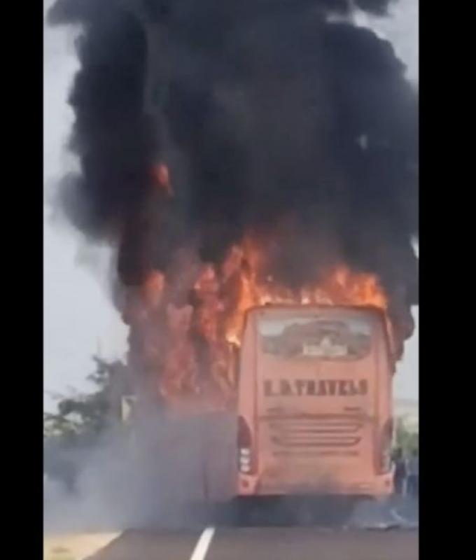 Bus fire leaves at least 20 people dead in west India