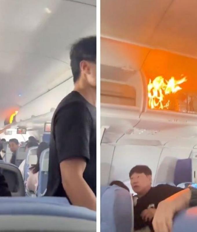 Air China flight to Hangzhou-Incheon diverts to Shanghai after lithium battery sparks fire in cabin; all aboard safe (VIDEO)