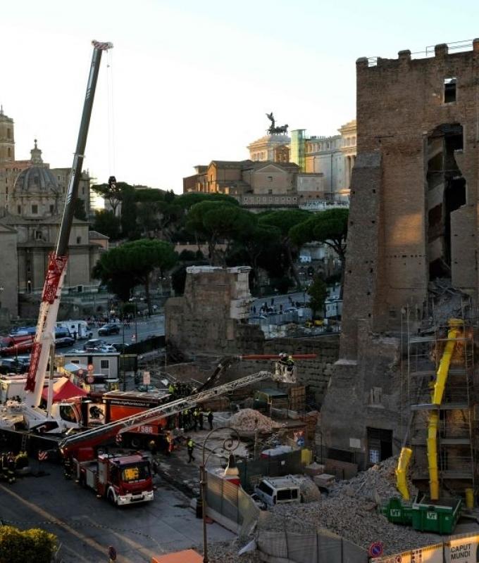 Worker killed as medieval tower breaks apart during renovation in Rome