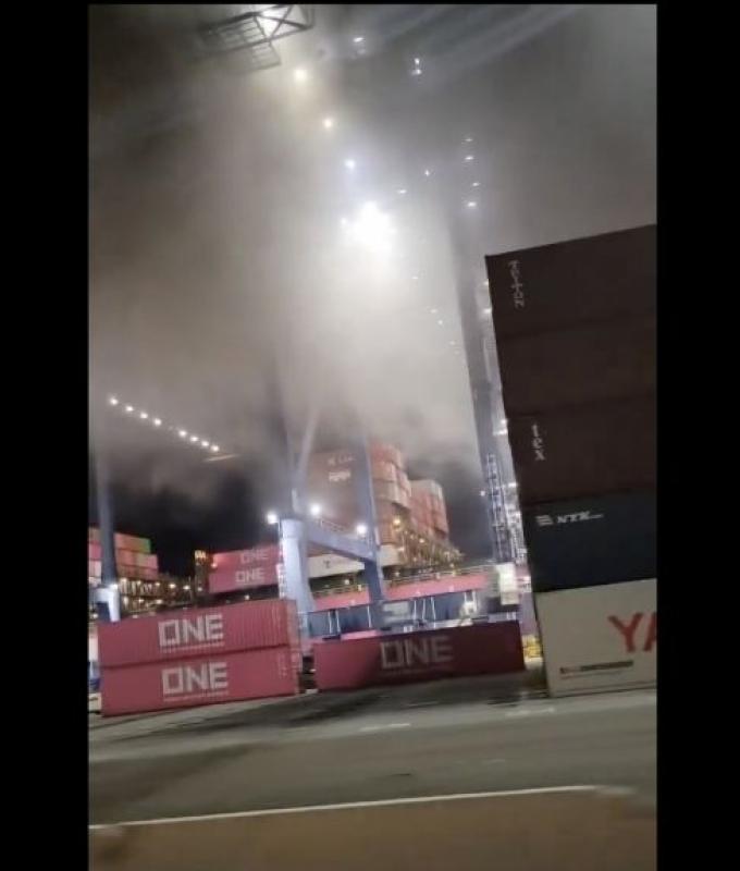 Crew evacuated safely from burning ship at San Pedro port, fire dept said