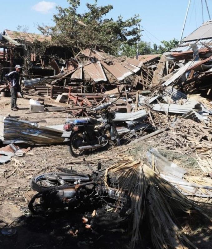 Airstrike kills 18 in Myanmar teashop horror as crowded hangout is blown apart