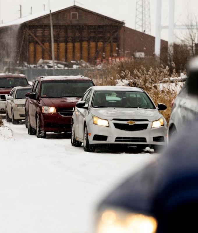 Long lines at the food pantry: Inflation tests Trump’s base in Michigan as Senate race looms
