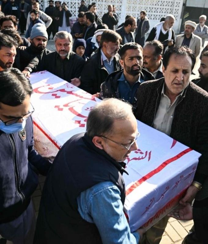 Funerals for victims of suicide blast at Islamabad mosque that killed at least 31