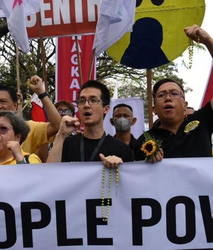 Filipinos protest corruption on anniversary of Marcos’s ouster