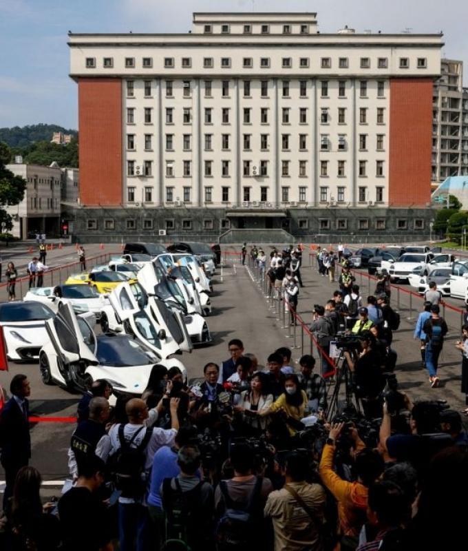 Taiwan indicts 62 linked to suspected Cambodia‑based Prince Group scam network; seized Ferraris among cars up for auction