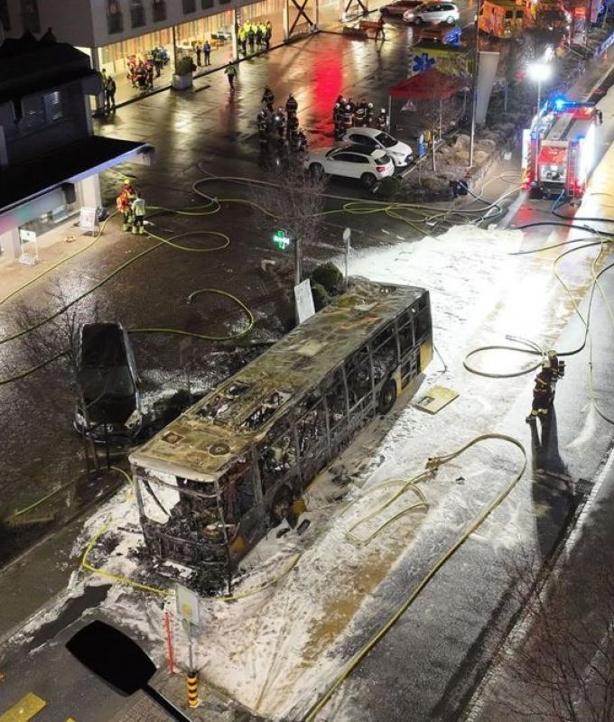 Six dead, five injured after bus bursts into flames in Switzerland, police suspect deliberate act