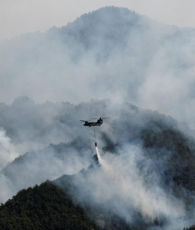 Fifth day of mountain blazes forces mass evacuations in Japan’s coastal town of Otsuchi
