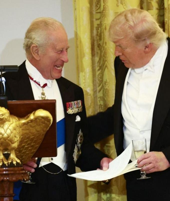 ‘You’d be speaking French’: King Charles roasts Trump at state dinner