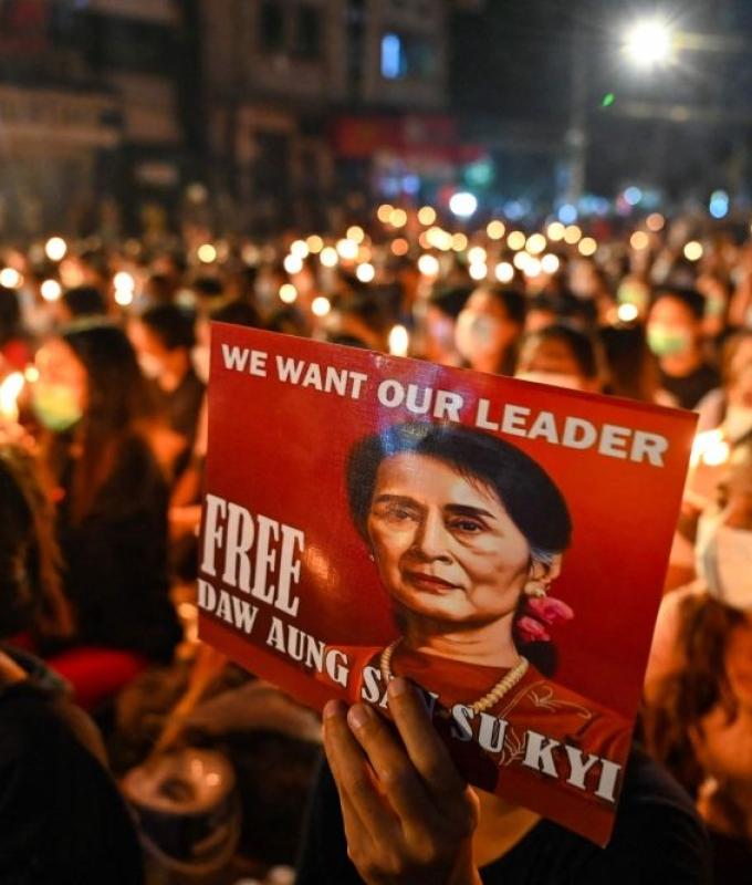 Behind barbed wire, Suu Kyi’s Yangon villa shows no sign of life after house arrest move