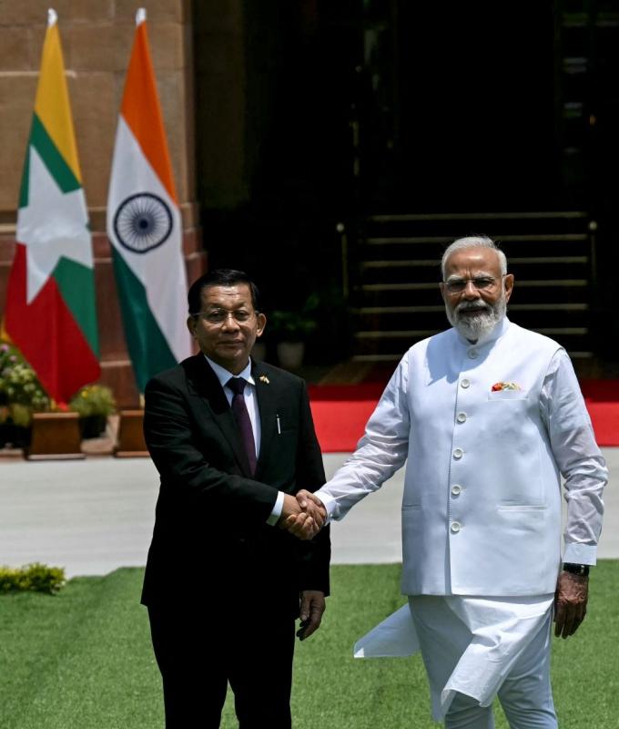 India welcomes Myanmar leader Min Aung Hlaing, pledges support for peace efforts