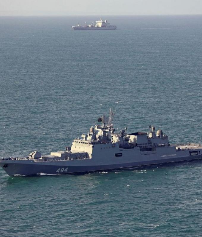 Russian warship fires ‘warning shots’ at UK yacht in Channel standoff