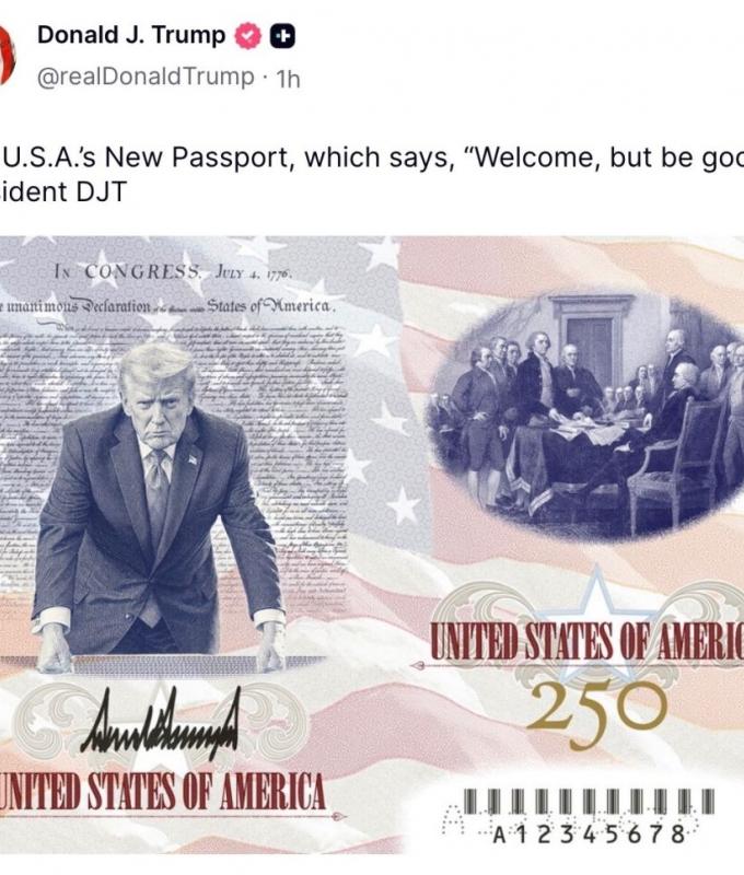 Trump unveils new US passport — with picture of himself