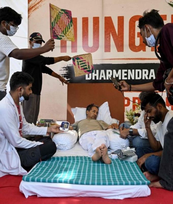 Wife of India hunger strike activist Sonam Wangchuk says hospital stay is ‘illegal detention’