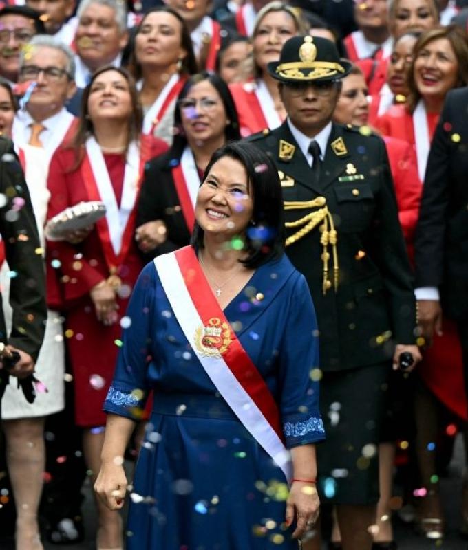 Keiko Fujimori sworn in as Peru’s ninth president in a decade