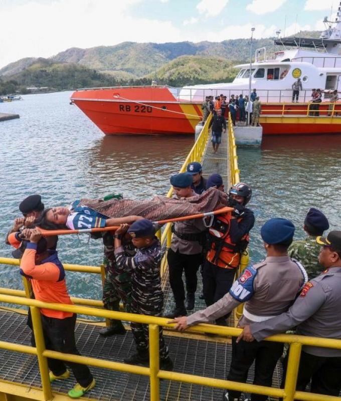 Navy vessel, other ships rescue more than 100 from ferry fire off Bali