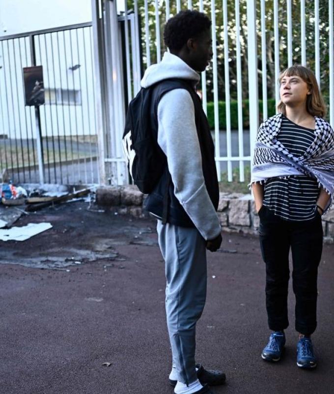 Activist Greta Thunberg joins French students in nationwide protests over school conditions
