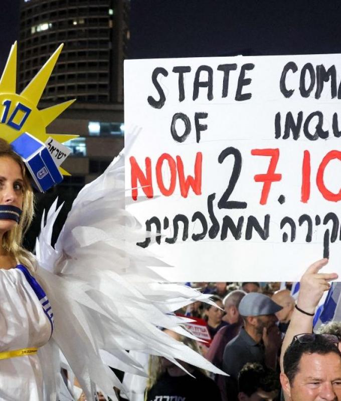 Three days before Israel votes, thousands take to the streets against Netanyahu