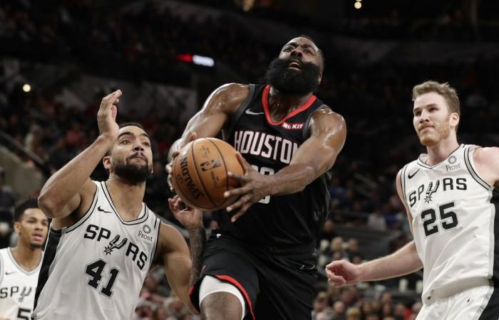 Harden half-century but Rockets pipped by Spurs