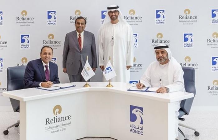 Adnoc and Reliance Industries sign agreement