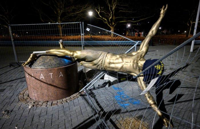 Statue of Zlatan Ibrahimovic overturned in Malmo