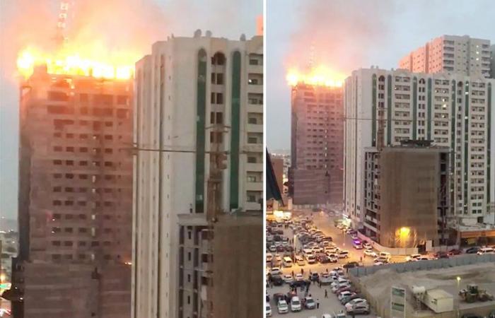 VIDEO: Fire breaks out at an under construction building in Al Qassimiya area of Sharjah