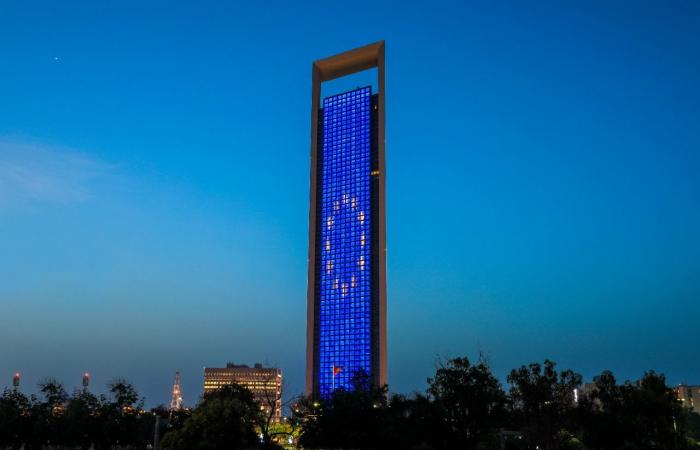 In celebration of Europe Day, EU Flag drapes Burj Khalifa and ADNOC