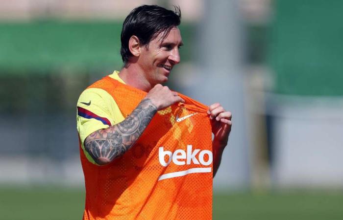 Lionel Messi and Barcelona teammates work up a sweat in training as La Liga restart fast approaches - in pictures