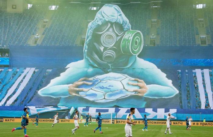 Work of art: Zenit fans unveil incredible Covid-19 tifo in St Petersburg - in pictures