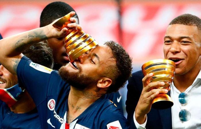 Neymar and Kylian Mbappe lead wild celebrations as PSG win French treble after penalty drama - in pictures