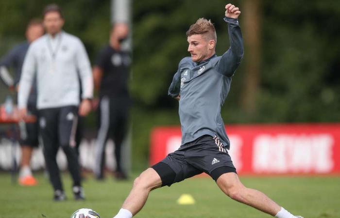 Chelsea's Timo Werner and Bayern Munich's Leroy Sane take part in Germany training ahead of Spain clash - in pictures