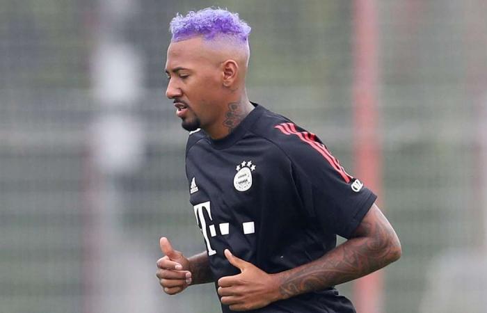 Jerome Boateng sports purple hair colour as Bayern Munich train for new season - in pictures